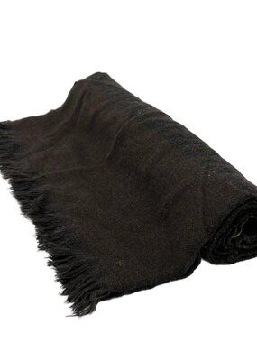 FENDI - Dark Brown Black Wool Scarf